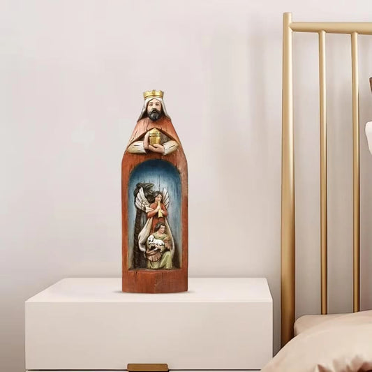 Christianartworkshop Realistic Style Resin Stereoscopic Colorful Nativity Desktop Decorations Ornament