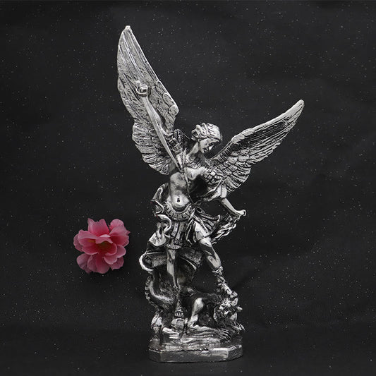 Christianartworkshop Classic Style Saint Michael the Archangel Defeating Lucifer Desktop Decorations Ornament