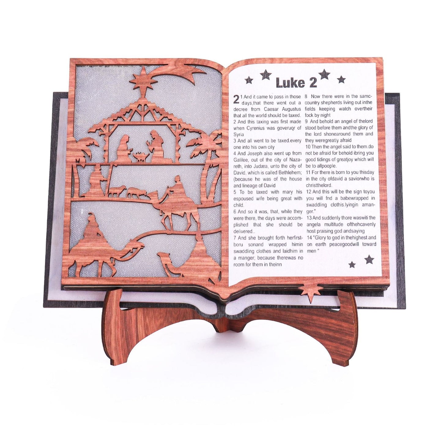 Christianartworkshop Classic Style Illuminated Nativity Scene Storybook Desktop Decorations Ornament