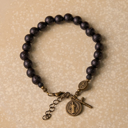 Ebony Beads St. Benedict the Blessed Protection Bracelet