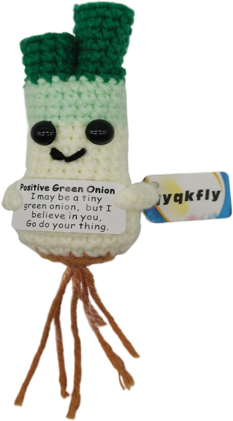 Mini Positive Cute Funny Life Potato Tomato Eggplant Onion Cute Animals Creative Knitted Holding Card Crochet Birthday Christmas Girls Gifts Party Decor