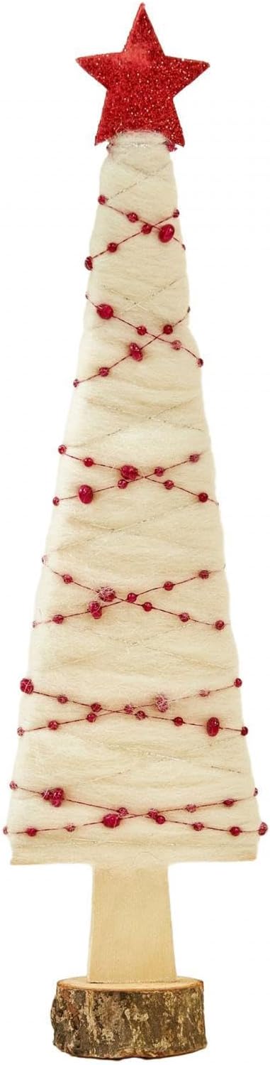 Christmas Tabletop Decorations Wooden Centerpieces Desk Decor Sign Decorative Wood Felt Ornaments for Indoor Ornaments, Style D