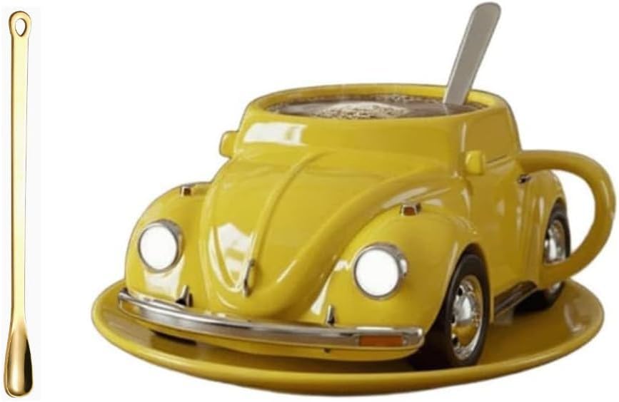 Beetle Shaped Coffee Mug, Handcrafted Imaginative Car Shaped Coffee Mug, Novelty Tea Cup Home Office Decor, Creative Gifts for Beetle Lovers (Blue)