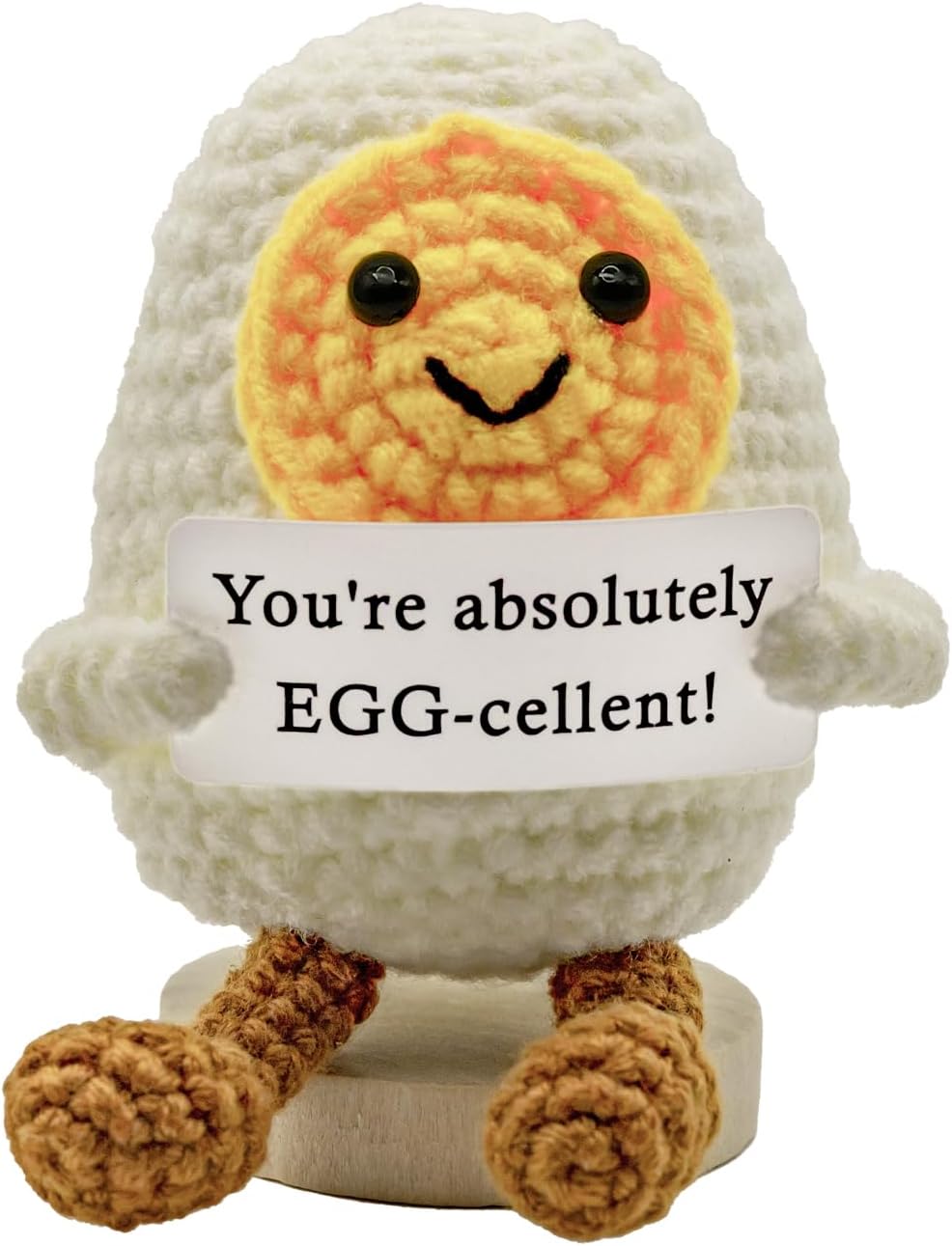 Funny Mini Positive Potato, Cute Crochet Doll with Positive Card, Soft Wool Knitting Toy Decoration