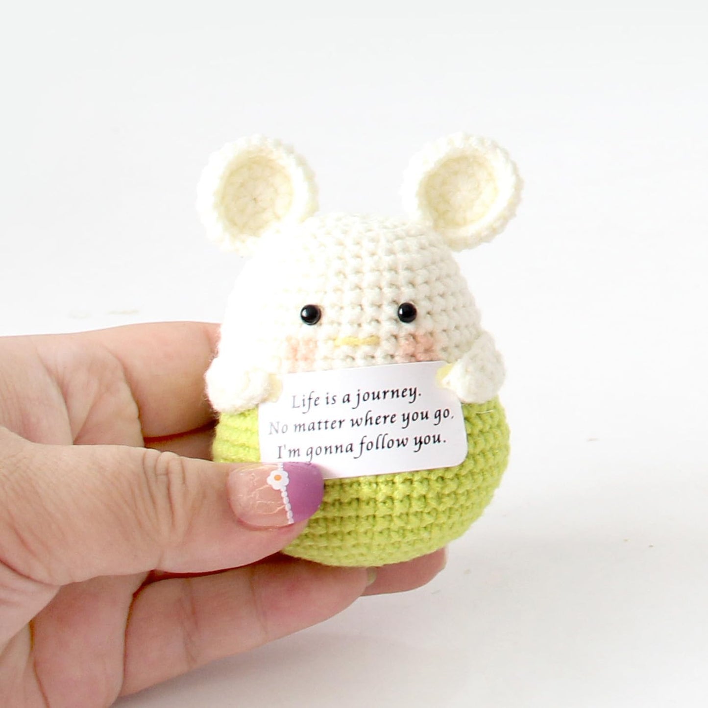 Mini Positive Cute Funny Life Potato Tomato Eggplant Onion Cute Animals Creative Knitted Holding Card Crochet Birthday Christmas Girls Gifts Party Decor