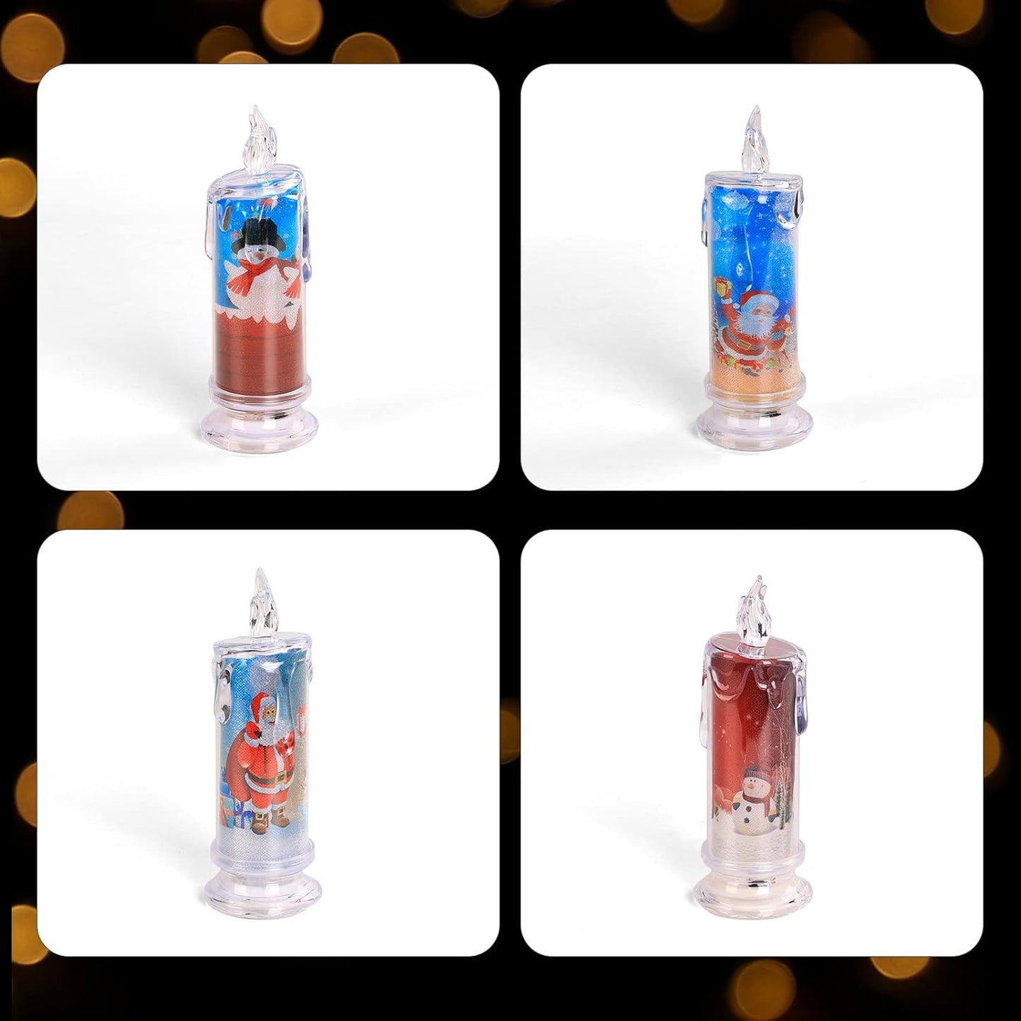 Rose Shadow LED Flameless Candles, 6PCS Romantic Battery Operated Candles Led Pillar Candles for Valentines Anniversary Wedding Christmas Decorations(White, D 2.5" x H 7.2")