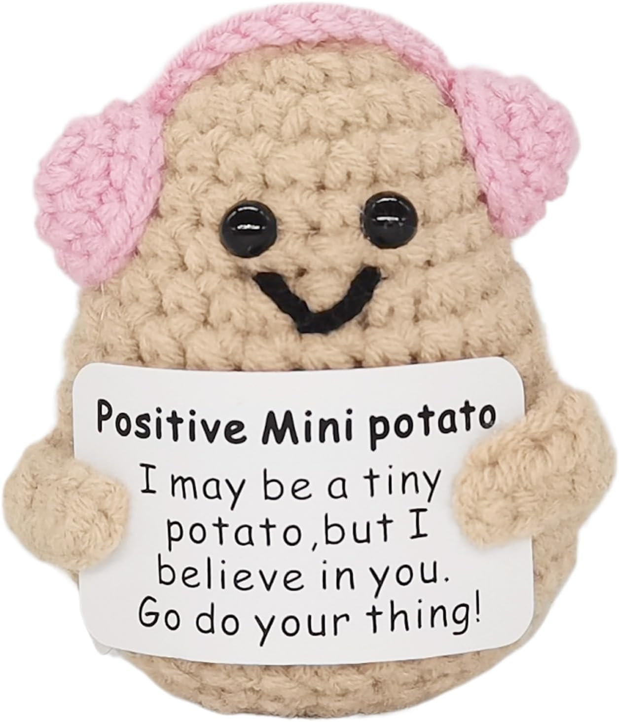 Mini Positive Cute Funny Life Potato Tomato Eggplant Onion Cute Animals Creative Knitted Holding Card Crochet Birthday Christmas Girls Gifts Party Decor