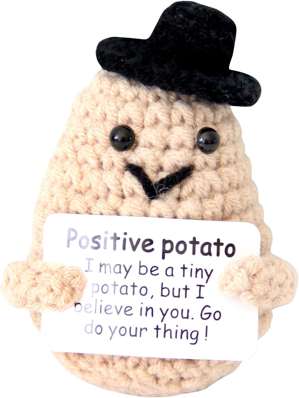 Mini Positive Cute Funny Life Potato Tomato Eggplant Onion Cute Animals Creative Knitted Holding Card Crochet Birthday Christmas Girls Gifts Party Decor