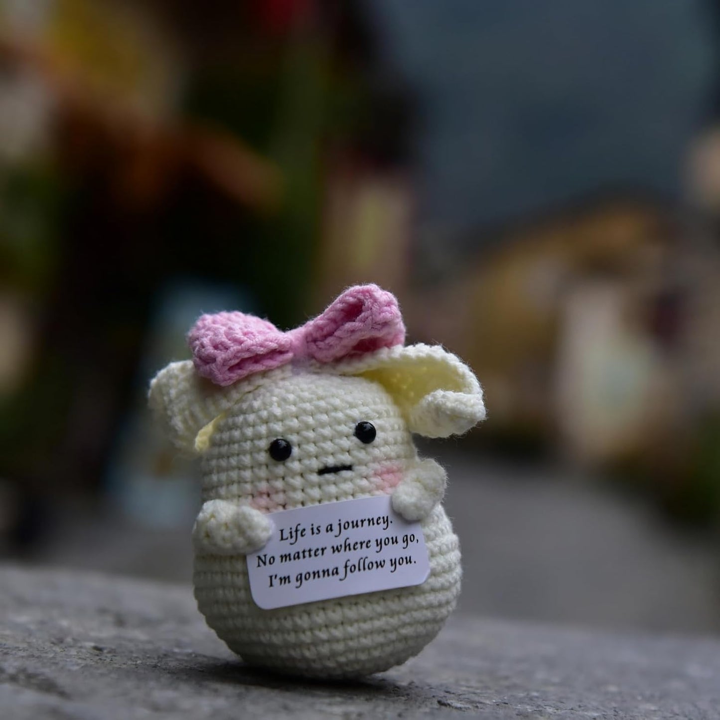 Mini Positive Cute Funny Life Potato Tomato Eggplant Onion Cute Animals Creative Knitted Holding Card Crochet Birthday Christmas Girls Gifts Party Decor
