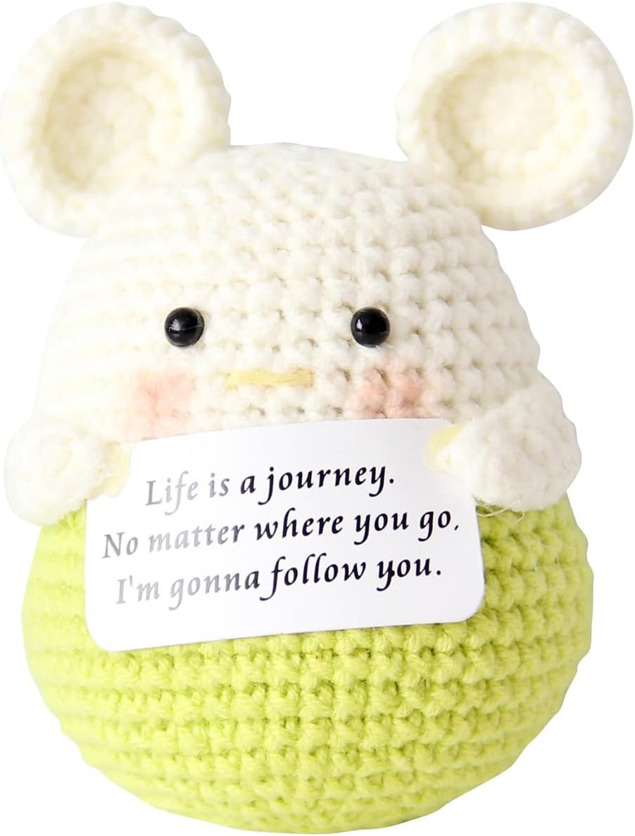 Mini Positive Cute Funny Life Potato Tomato Eggplant Onion Cute Animals Creative Knitted Holding Card Crochet Birthday Christmas Girls Gifts Party Decor