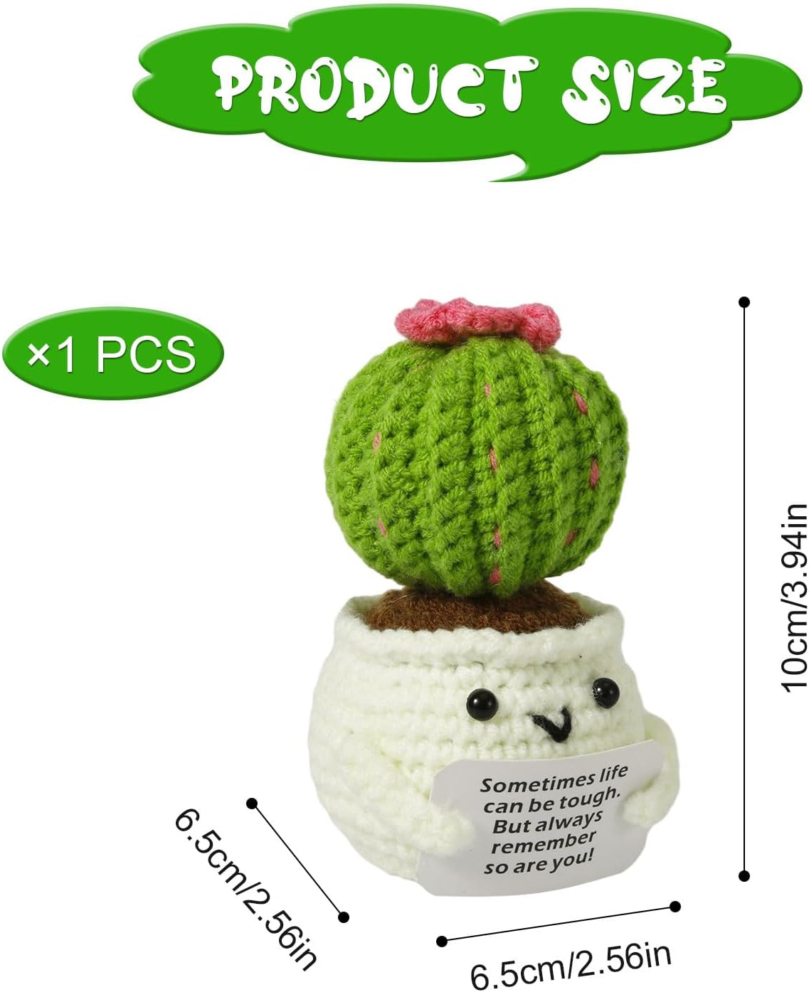 Crochet Potted Plants, Creative Knitted Potted Plants Mini Cute Emotional Positive Succulents Positive Life Potato Doll Ornaments Gifts