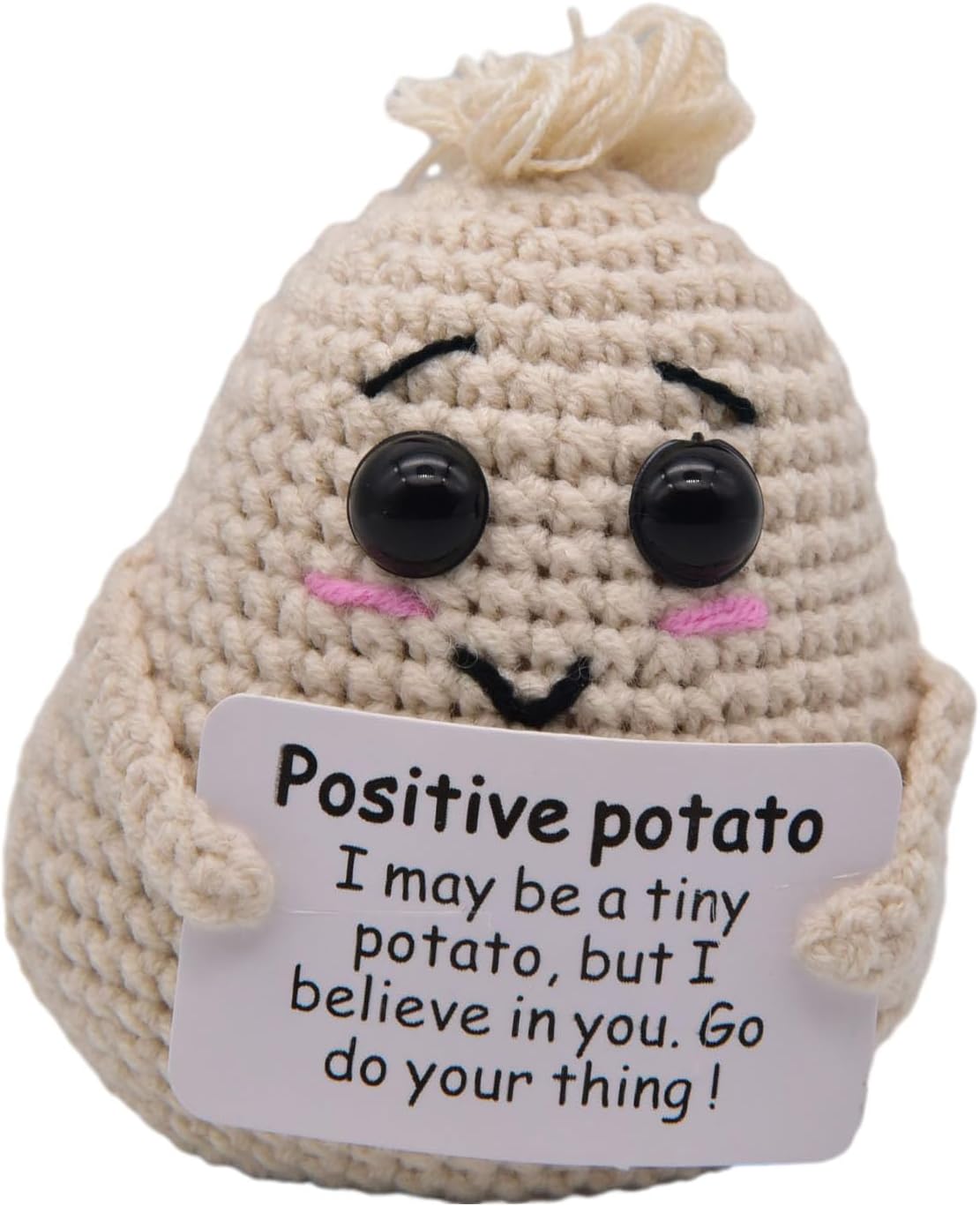 Mini Positive Cute Funny Life Potato Tomato Eggplant Onion Cute Animals Creative Knitted Holding Card Crochet Birthday Christmas Girls Gifts Party Decor
