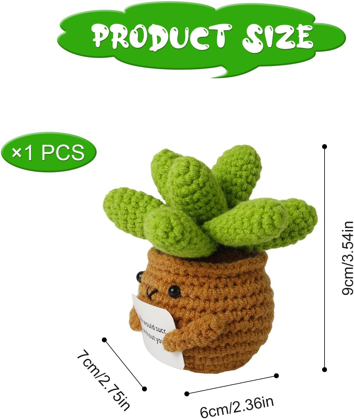 Crochet Potted Plants, Creative Knitted Potted Plants Mini Cute Emotional Positive Succulents Positive Life Potato Doll Ornaments Gifts