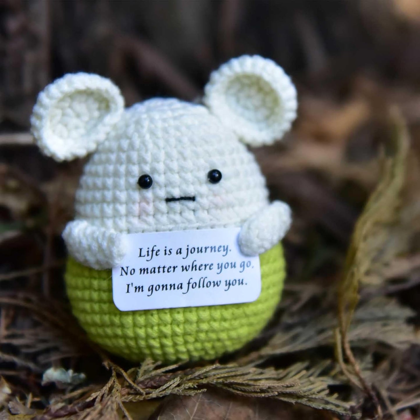 Mini Positive Cute Funny Life Potato Tomato Eggplant Onion Cute Animals Creative Knitted Holding Card Crochet Birthday Christmas Girls Gifts Party Decor