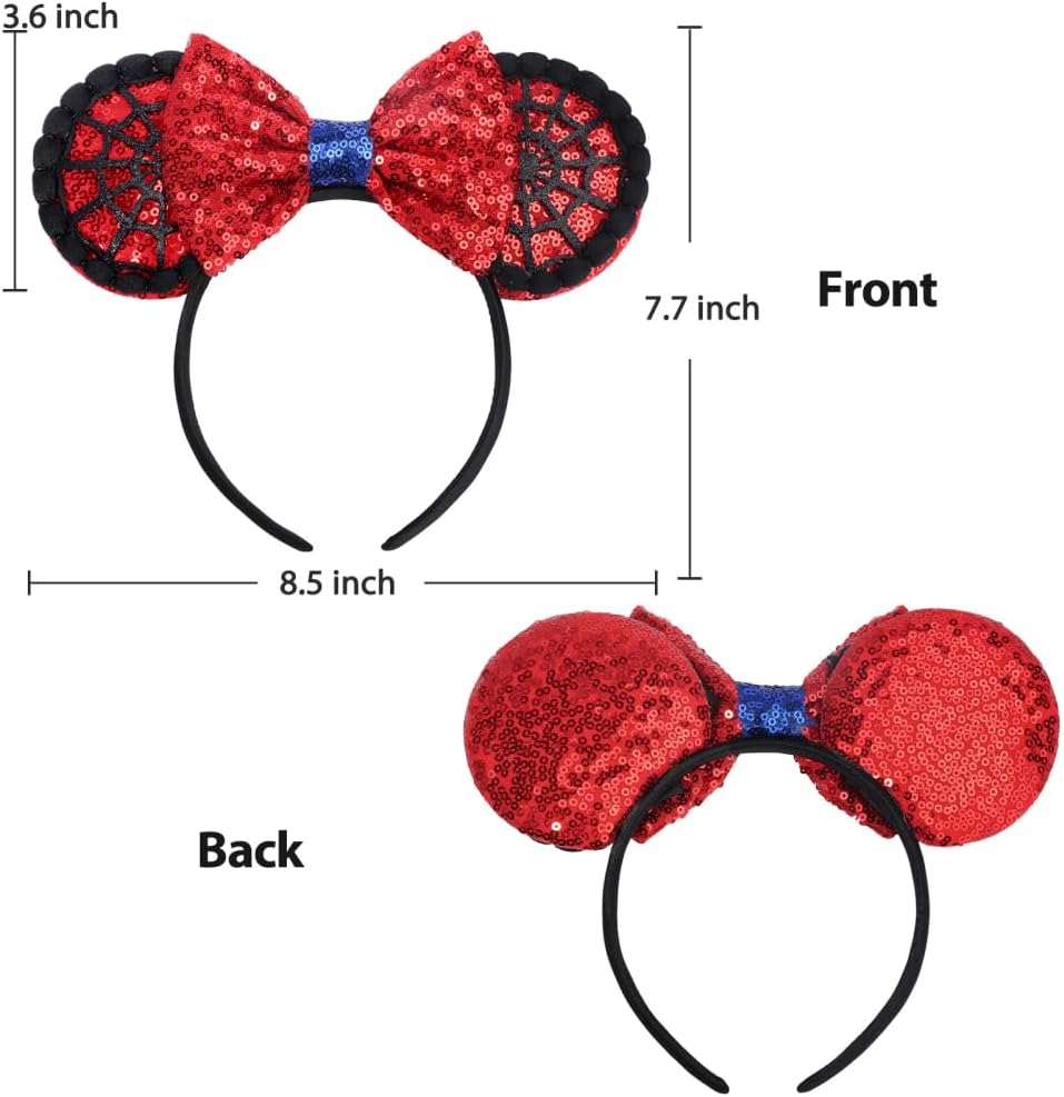 Christmas Mouse Ears Headband, Christmas Ears for Women Adult Kids, Christmas Headband Park Ears Christmas Party Cosplay Costumes Accessories (Ginger)