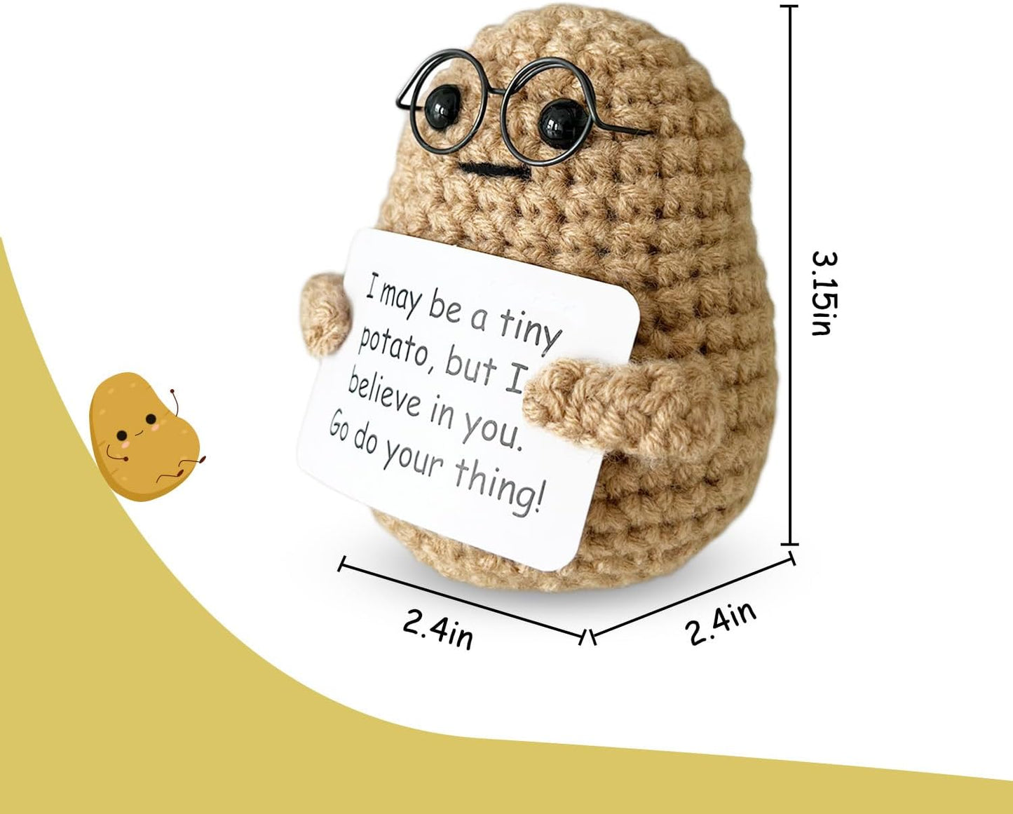 Inspirational Crochet Potato Funny Gifts with Positive Words Christmas Decoration