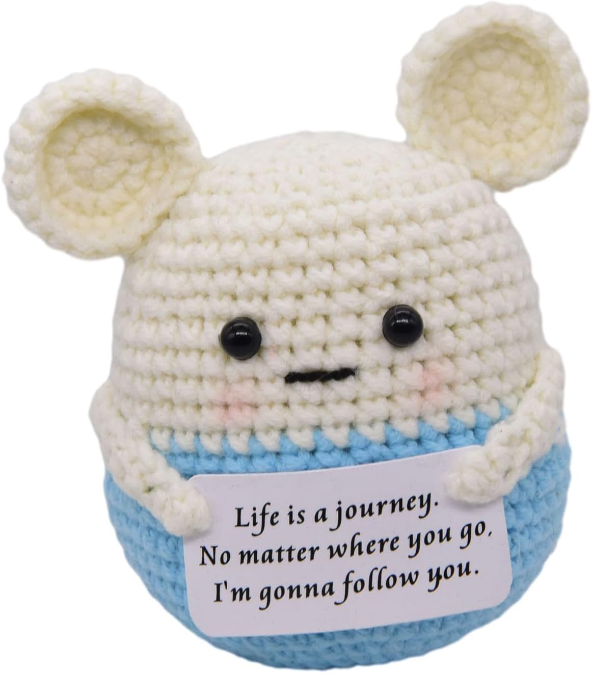 Mini Positive Cute Funny Life Potato Tomato Eggplant Onion Cute Animals Creative Knitted Holding Card Crochet Birthday Christmas Girls Gifts Party Decor
