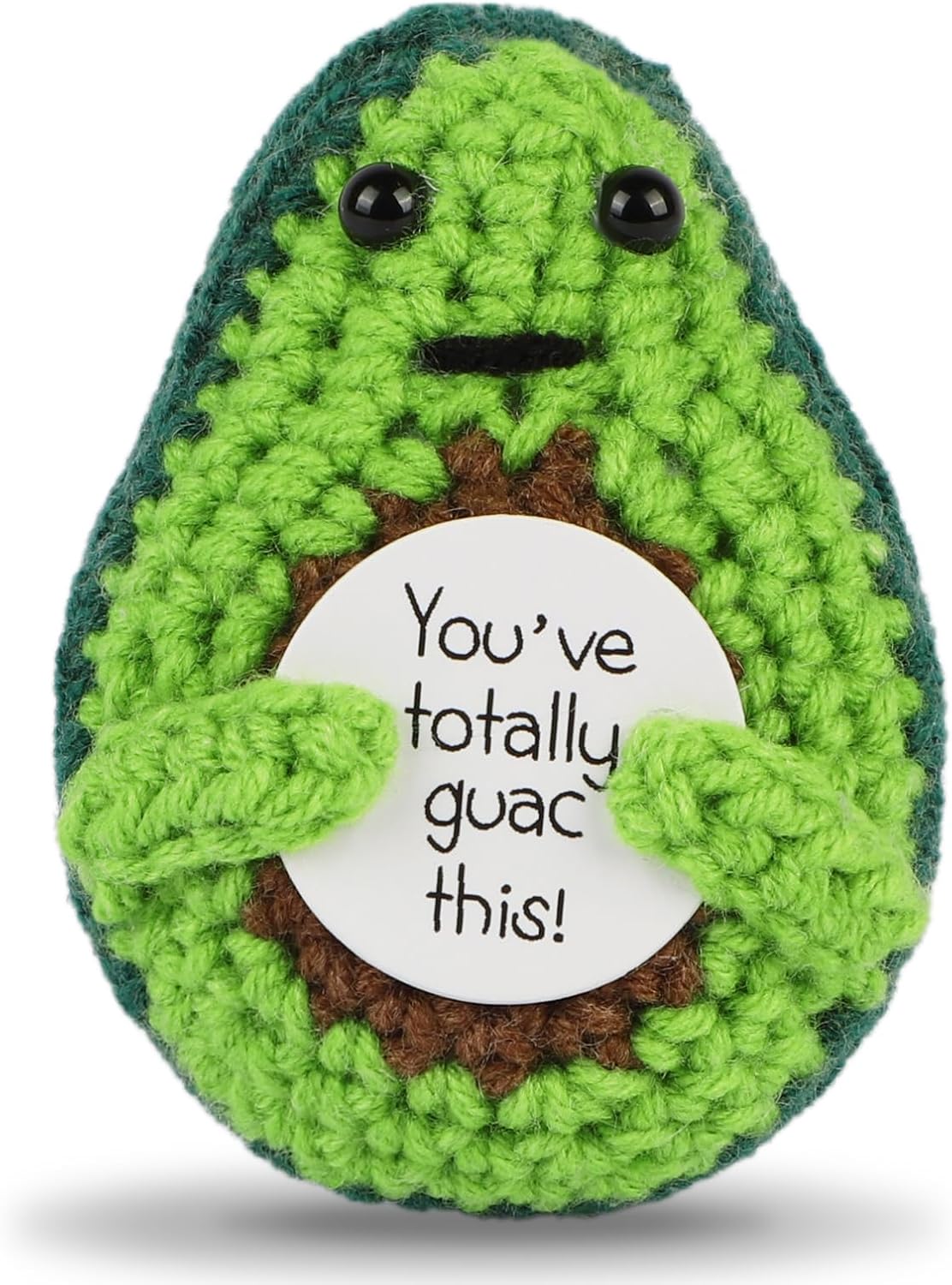 Hoedia Handmade Emotional Pickle Gift, Cucumber Crochet Doll Inspirational Gifts with Cards, Cute Knitted Funny Support Pickle Potato Friend Birthday (Emotional Strawberry)