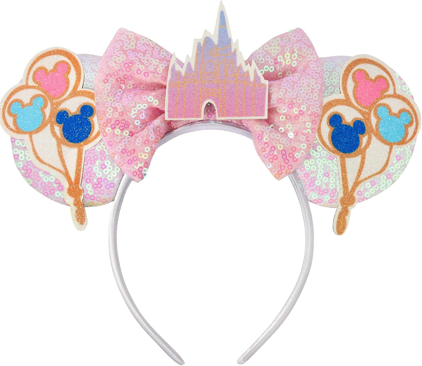 Christmas Mouse Ears Headband, Christmas Ears for Women Adult Kids, Christmas Headband Park Ears Christmas Party Cosplay Costumes Accessories (Ginger)