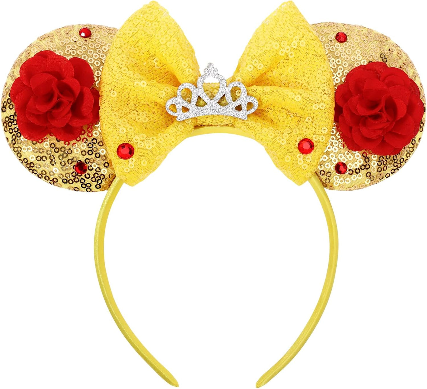 Christmas Mouse Ears Headband, Christmas Ears for Women Adult Kids, Christmas Headband Park Ears Christmas Party Cosplay Costumes Accessories (Ginger)