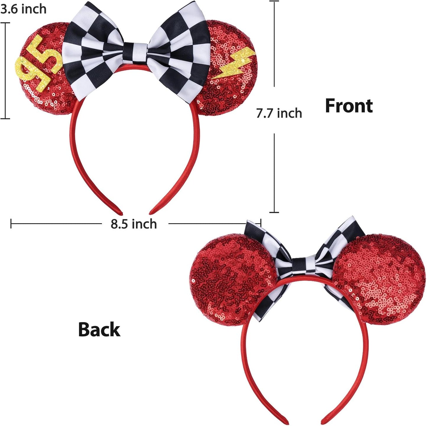 Christmas Mouse Ears Headband, Christmas Ears for Women Adult Kids, Christmas Headband Park Ears Christmas Party Cosplay Costumes Accessories (Ginger)