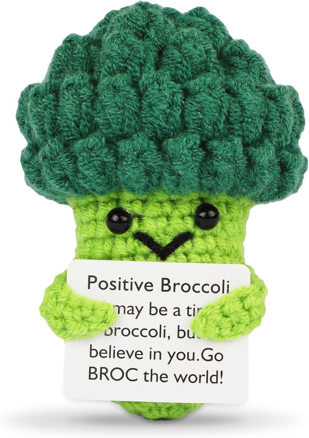 Hoedia Handmade Emotional Pickle Gift, Cucumber Crochet Doll Inspirational Gifts with Cards, Cute Knitted Funny Support Pickle Potato Friend Birthday (Emotional Strawberry)