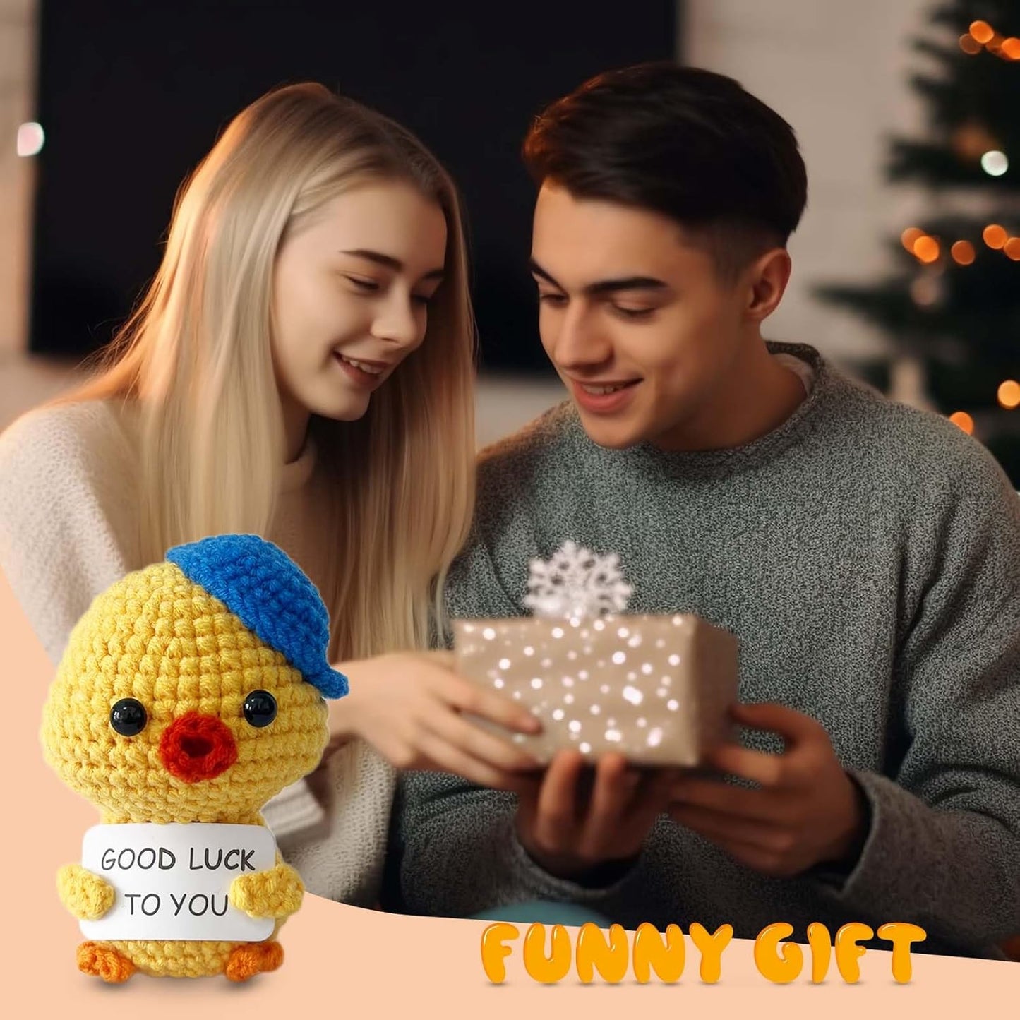 Inspirational Crochet Potato Funny Gifts with Positive Words Christmas Decoration