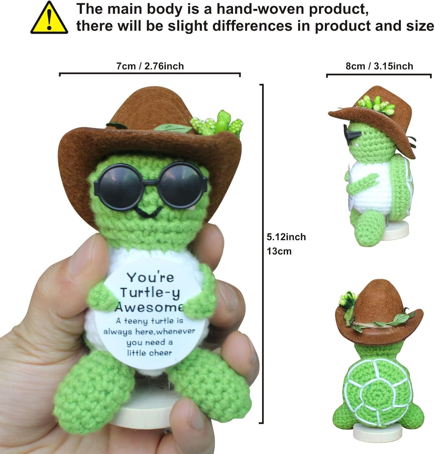 Mini Funny Positive Crochet Potato with Stand, Cute Emotional Support Potato Crochet Animals Already Made, Holiday Christmas Birthday Gifts for Women, Office Decor Cool Things