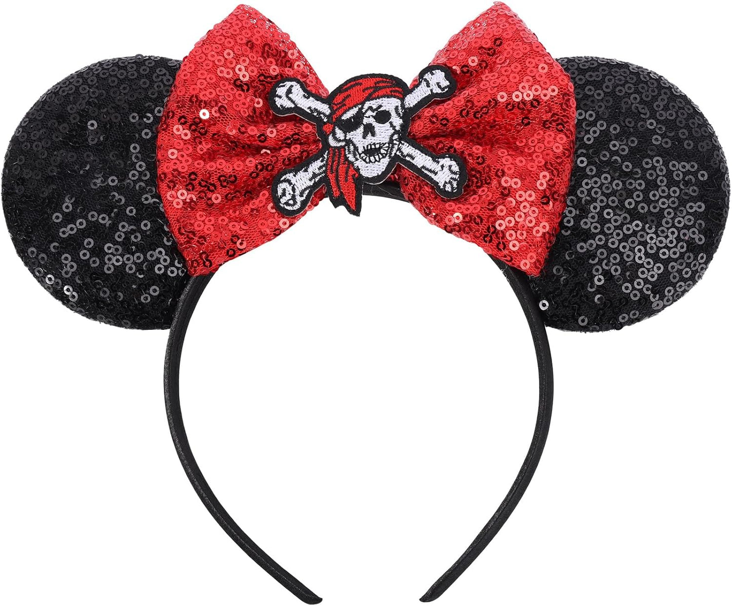 Christmas Mouse Ears Headband, Christmas Ears for Women Adult Kids, Christmas Headband Park Ears Christmas Party Cosplay Costumes Accessories (Ginger)
