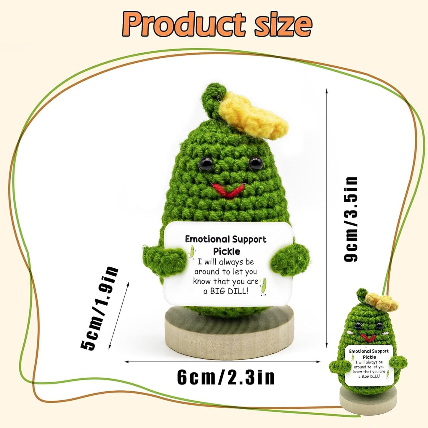 Funny Mini Positive Potato, Cute Crochet Doll with Positive Card, Soft Wool Knitting Toy Decoration