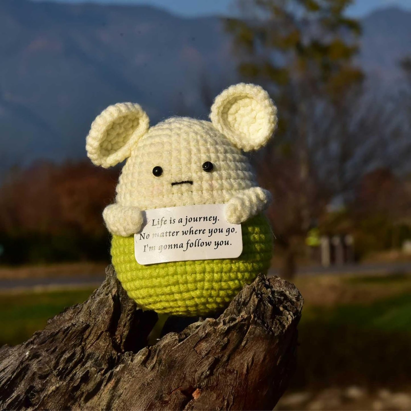 Mini Positive Cute Funny Life Potato Tomato Eggplant Onion Cute Animals Creative Knitted Holding Card Crochet Birthday Christmas Girls Gifts Party Decor
