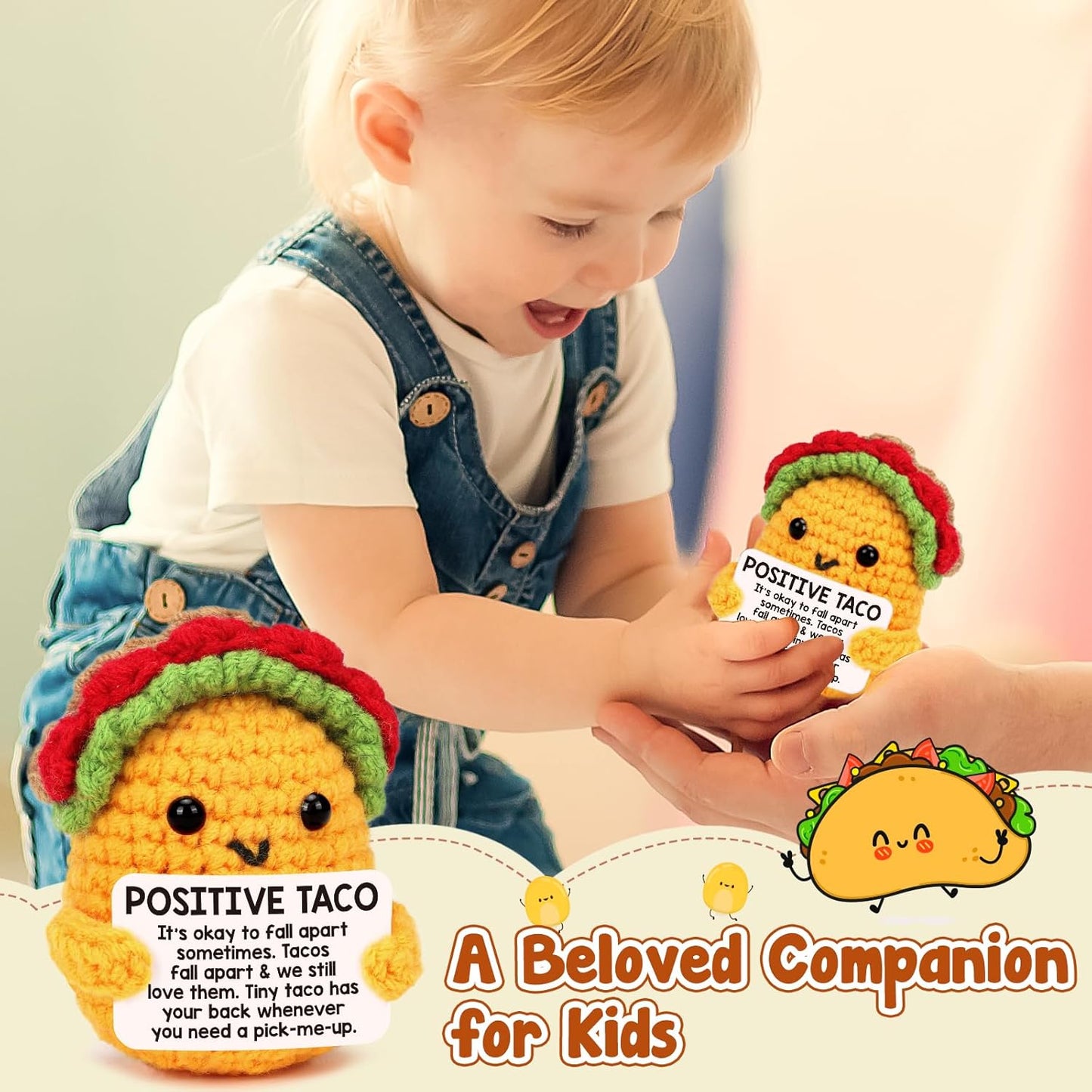 Positive Crochet Taco Christmas Birthday Gifts Home Decor Emotional Inspirational Support