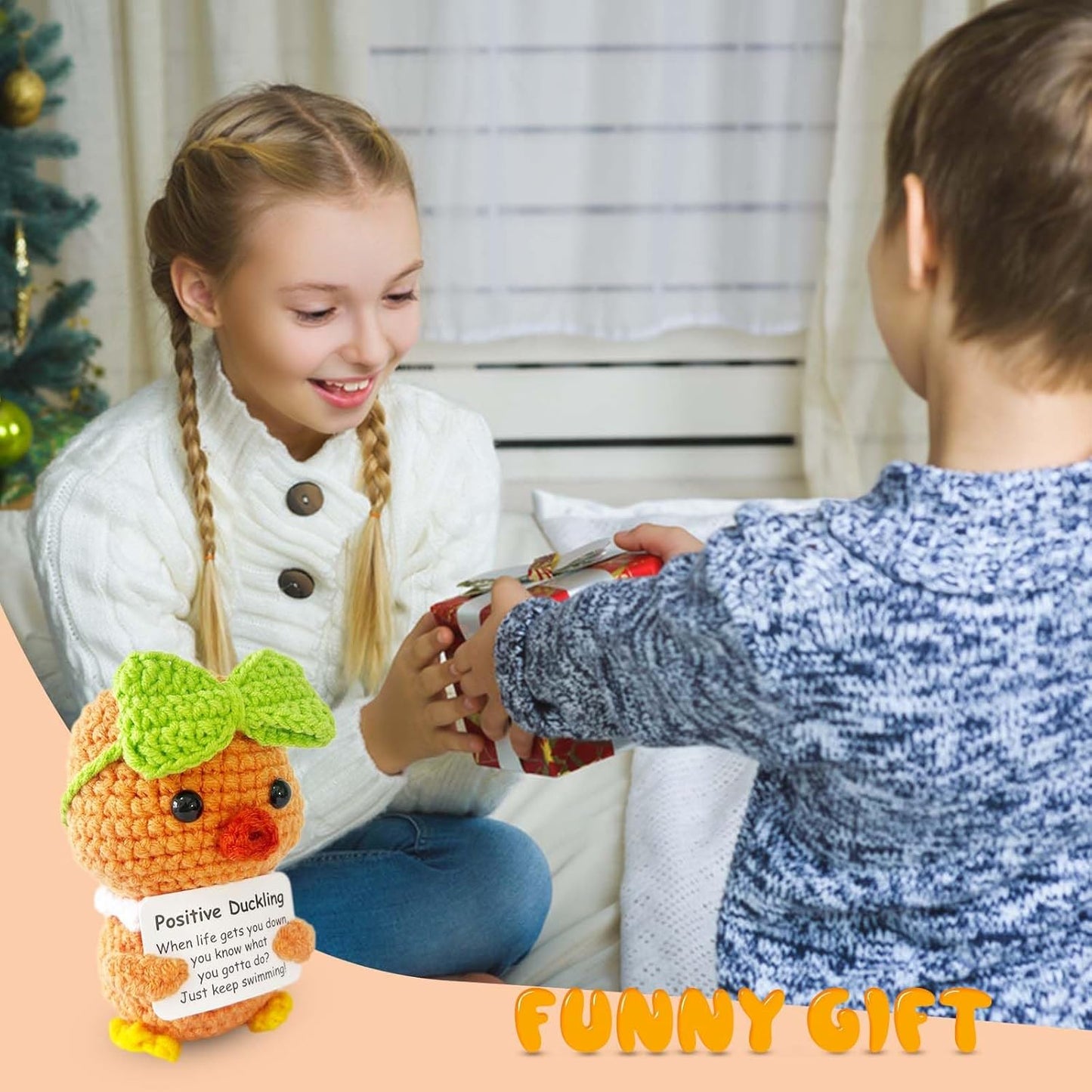 Inspirational Crochet Potato Funny Gifts with Positive Words Christmas Decoration