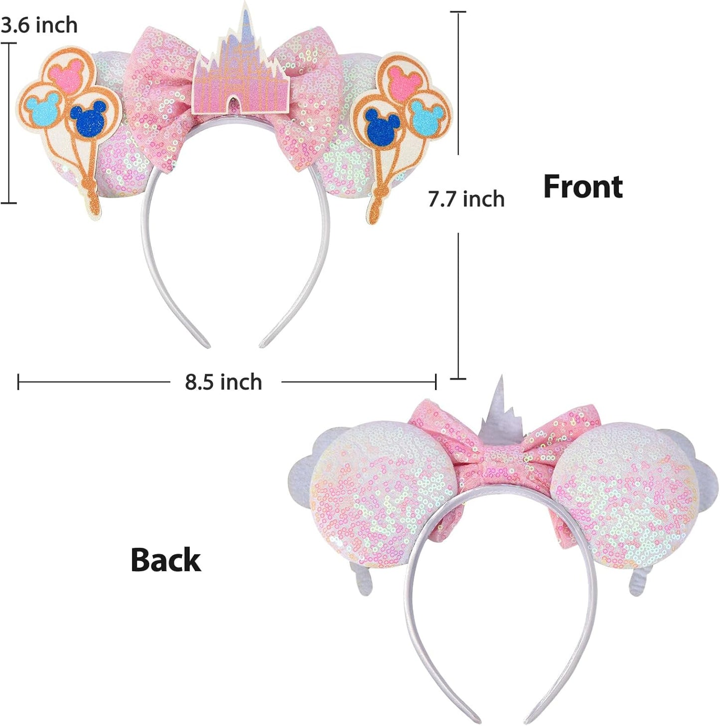 Christmas Mouse Ears Headband, Christmas Ears for Women Adult Kids, Christmas Headband Park Ears Christmas Party Cosplay Costumes Accessories (Ginger)