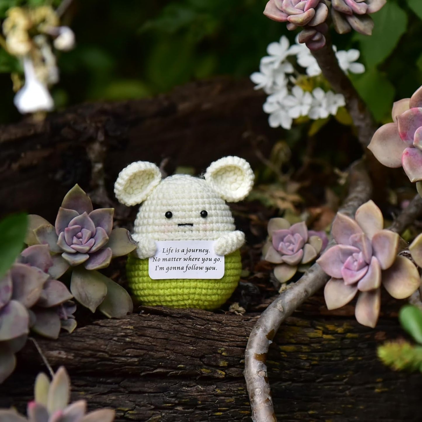 Mini Positive Cute Funny Life Potato Tomato Eggplant Onion Cute Animals Creative Knitted Holding Card Crochet Birthday Christmas Girls Gifts Party Decor