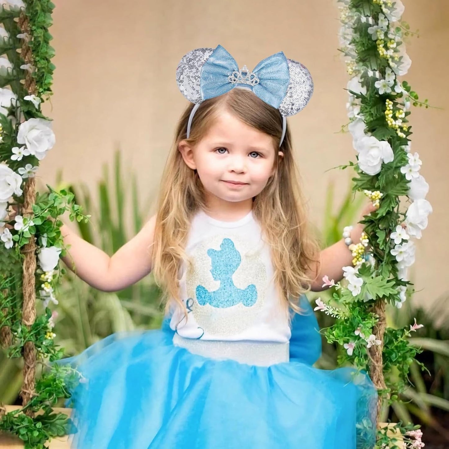 Christmas Mouse Ears Headband, Christmas Ears for Women Adult Kids, Christmas Headband Park Ears Christmas Party Cosplay Costumes Accessories (Ginger)