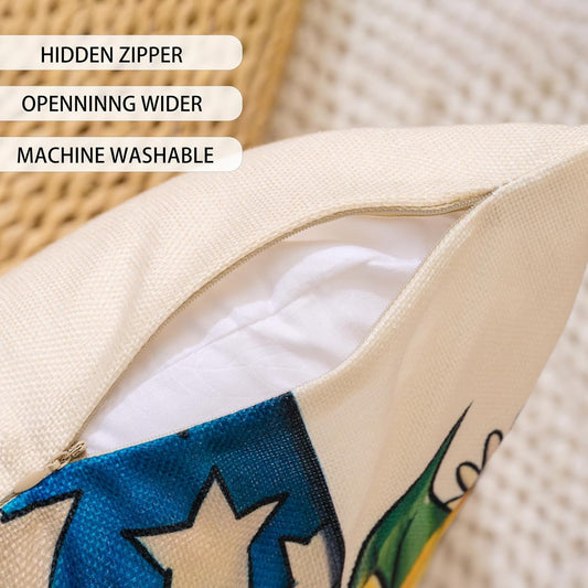 Ghost Halloween Decor-Throw Pillow Covers 18x18 in Set of 4,Spooky Gothic Linen Pillow Case for Couch Fall Christmas Holiday Outdoor Burnt Orange Black White Decorations