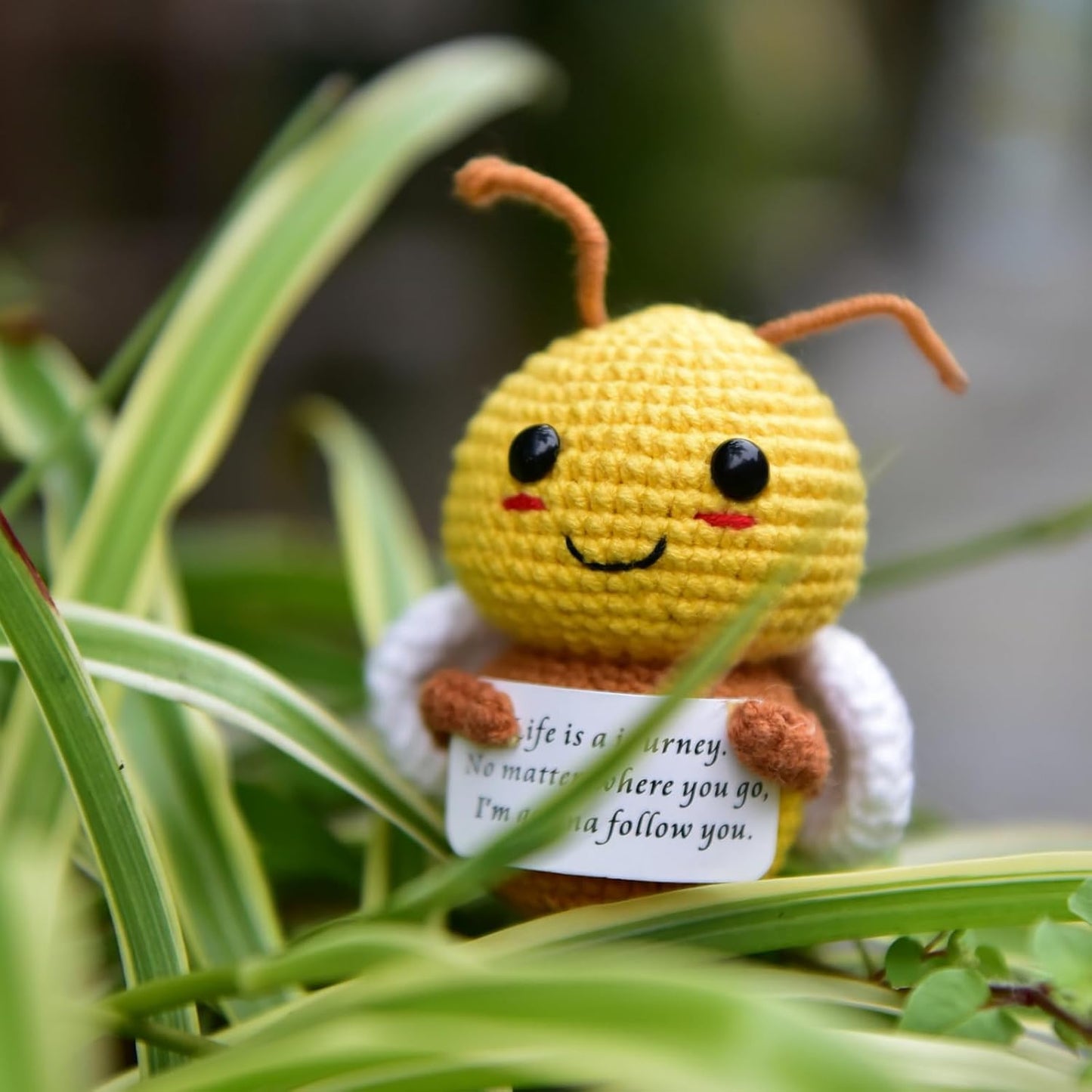 Mini Positive Cute Funny Life Potato Tomato Eggplant Onion Cute Animals Creative Knitted Holding Card Crochet Birthday Christmas Girls Gifts Party Decor