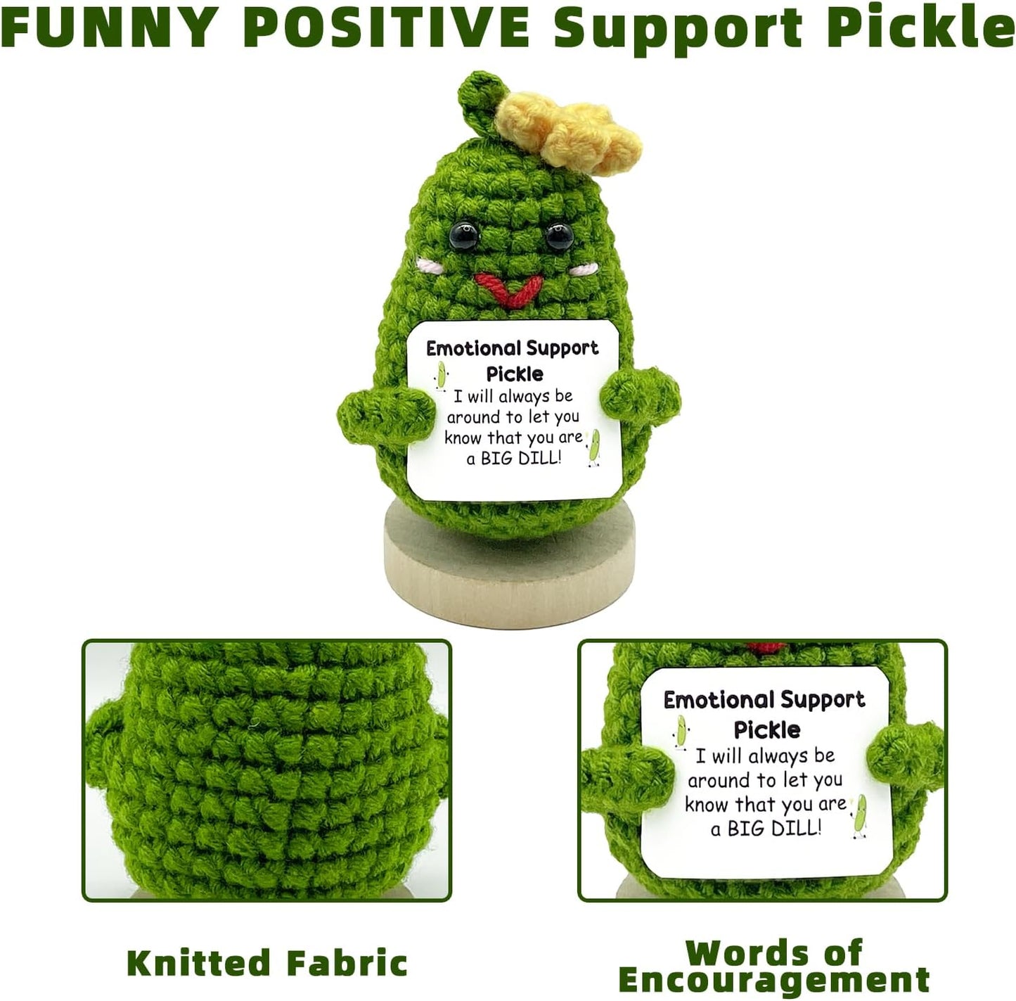 Funny Mini Positive Potato, Cute Crochet Doll with Positive Card, Soft Wool Knitting Toy Decoration