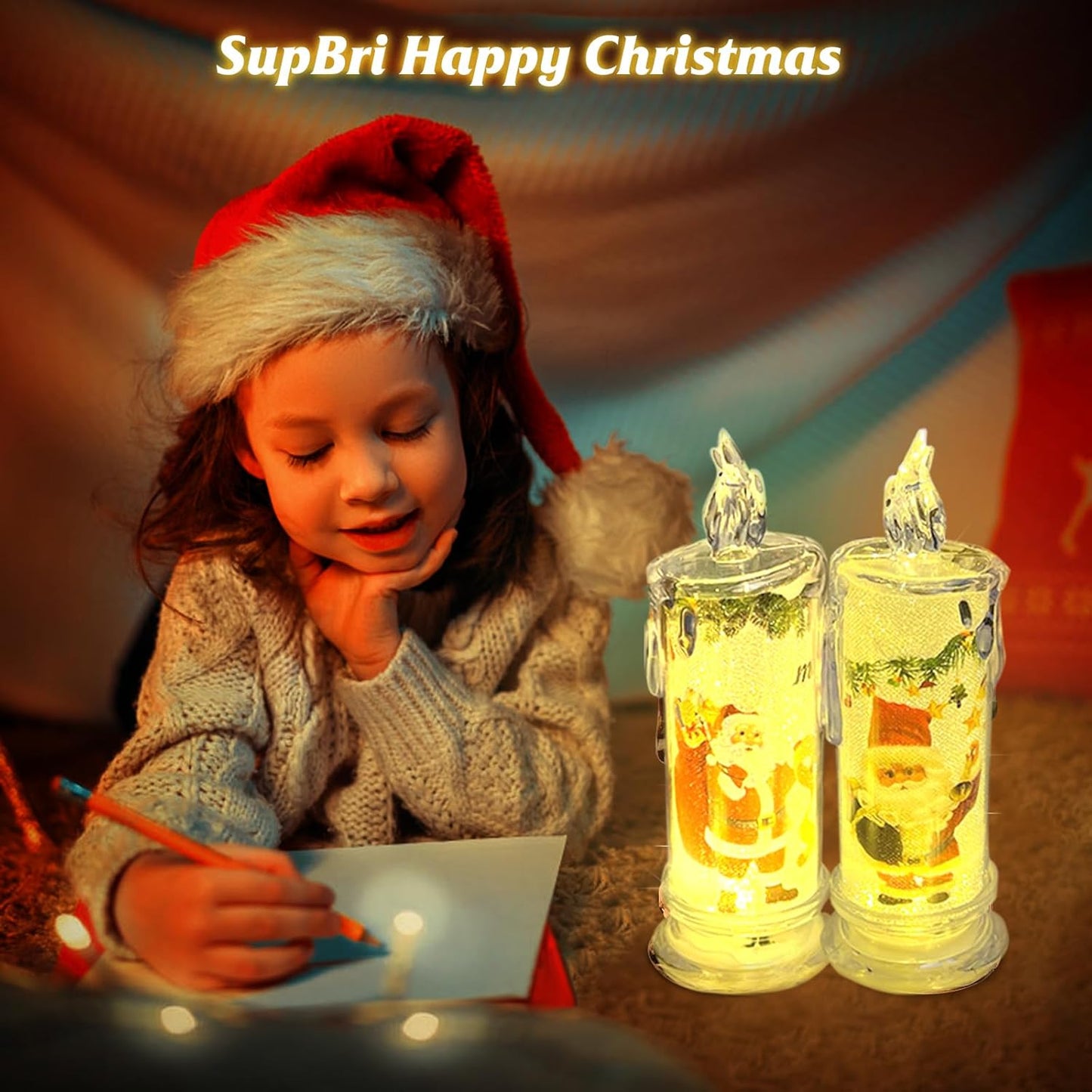 Rose Shadow LED Flameless Candles, 6PCS Romantic Battery Operated Candles Led Pillar Candles for Valentines Anniversary Wedding Christmas Decorations(White, D 2.5" x H 7.2")