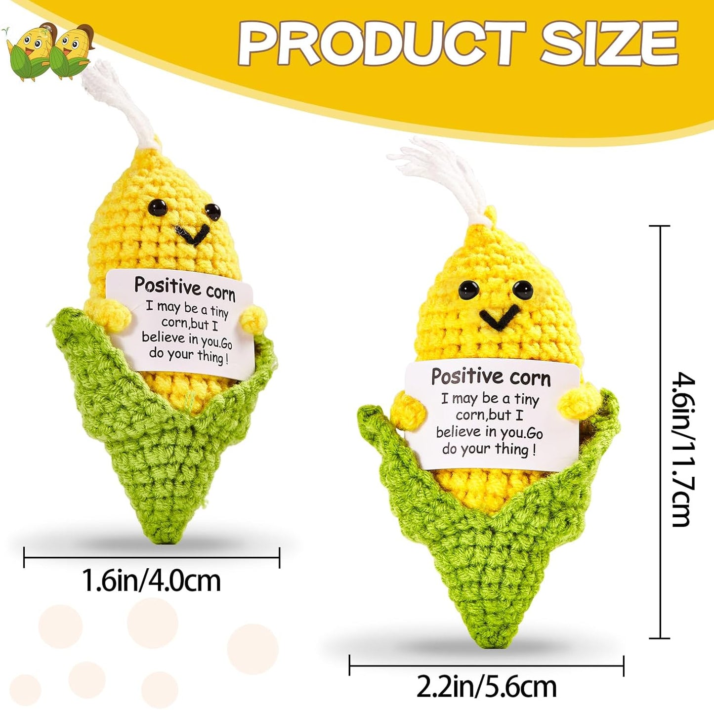 Hoedia Handmade Emotional Pickle Gift, Cucumber Crochet Doll Inspirational Gifts with Cards, Cute Knitted Funny Support Pickle Potato Friend Birthday (Emotional Strawberry)