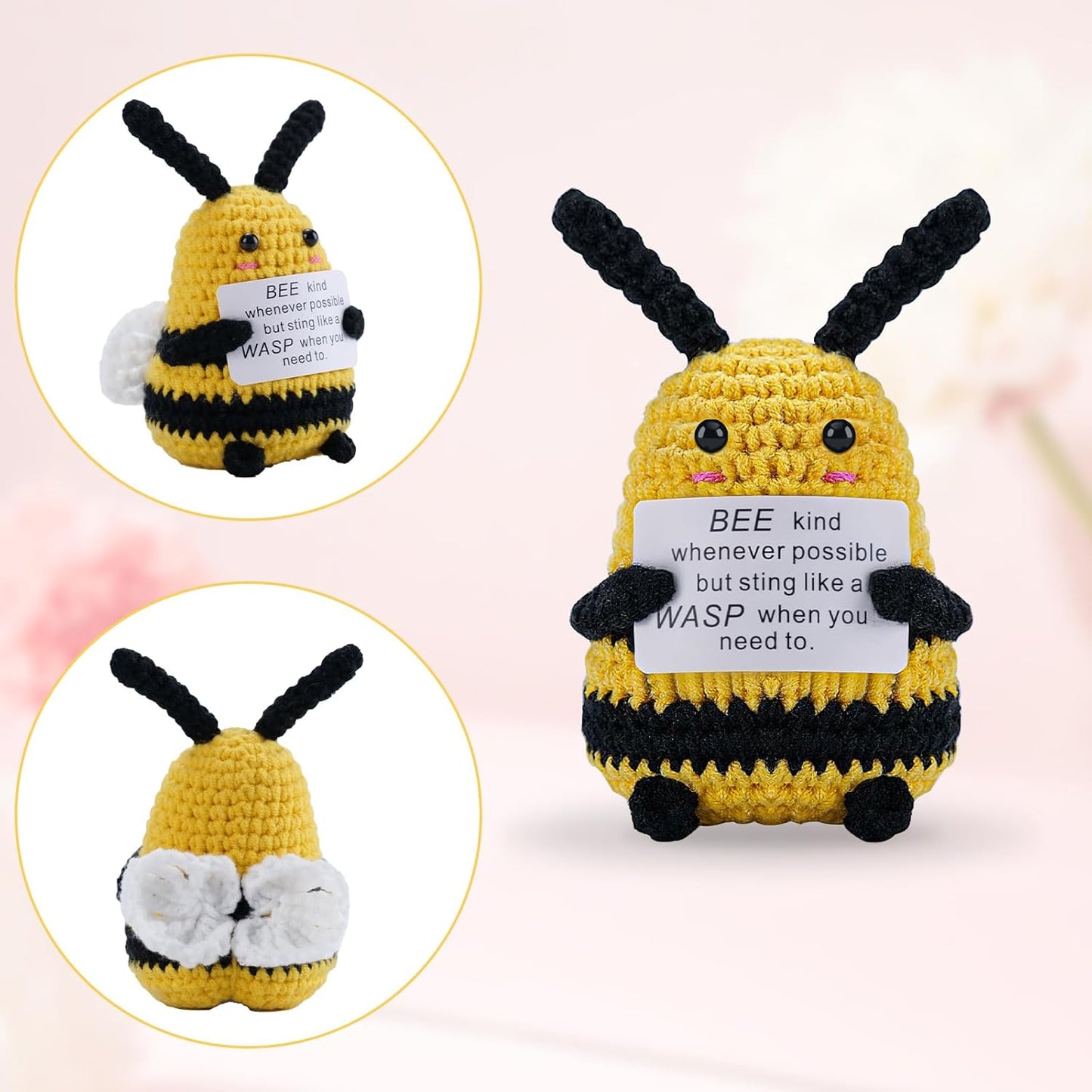Hoedia Handmade Emotional Pickle Gift, Cucumber Crochet Doll Inspirational Gifts with Cards, Cute Knitted Funny Support Pickle Potato Friend Birthday (Emotional Strawberry)