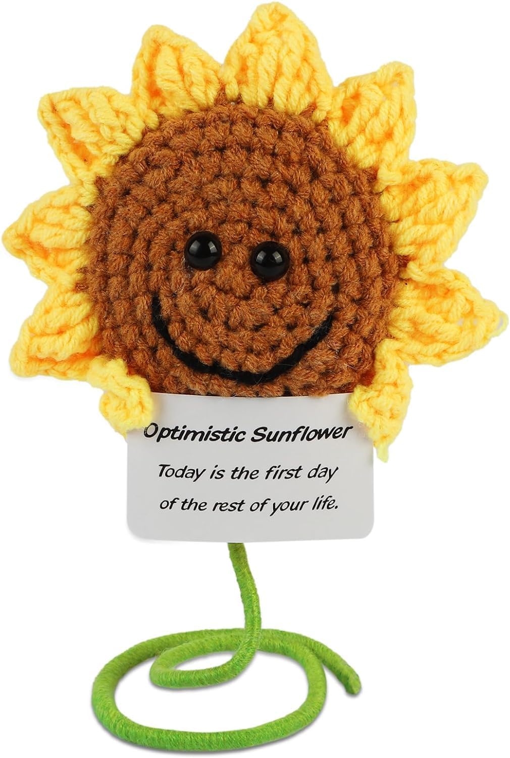 Hoedia Handmade Emotional Pickle Gift, Cucumber Crochet Doll Inspirational Gifts with Cards, Cute Knitted Funny Support Pickle Potato Friend Birthday (Emotional Strawberry)