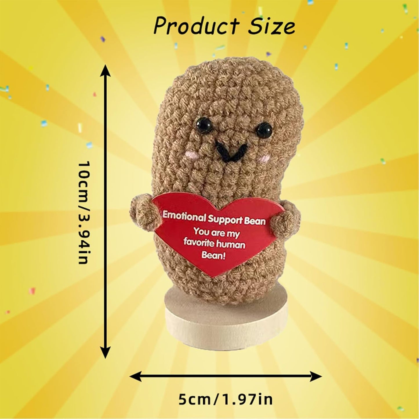 Funny Mini Positive Potato, Cute Crochet Doll with Positive Card, Soft Wool Knitting Toy Decoration