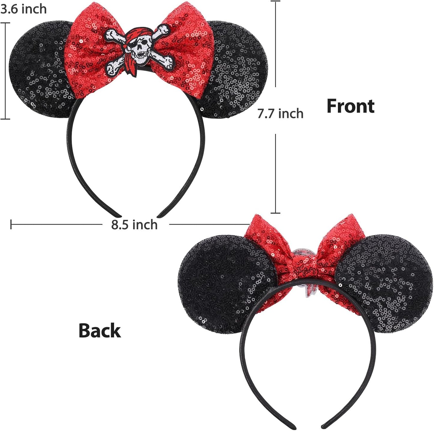 Christmas Mouse Ears Headband, Christmas Ears for Women Adult Kids, Christmas Headband Park Ears Christmas Party Cosplay Costumes Accessories (Ginger)