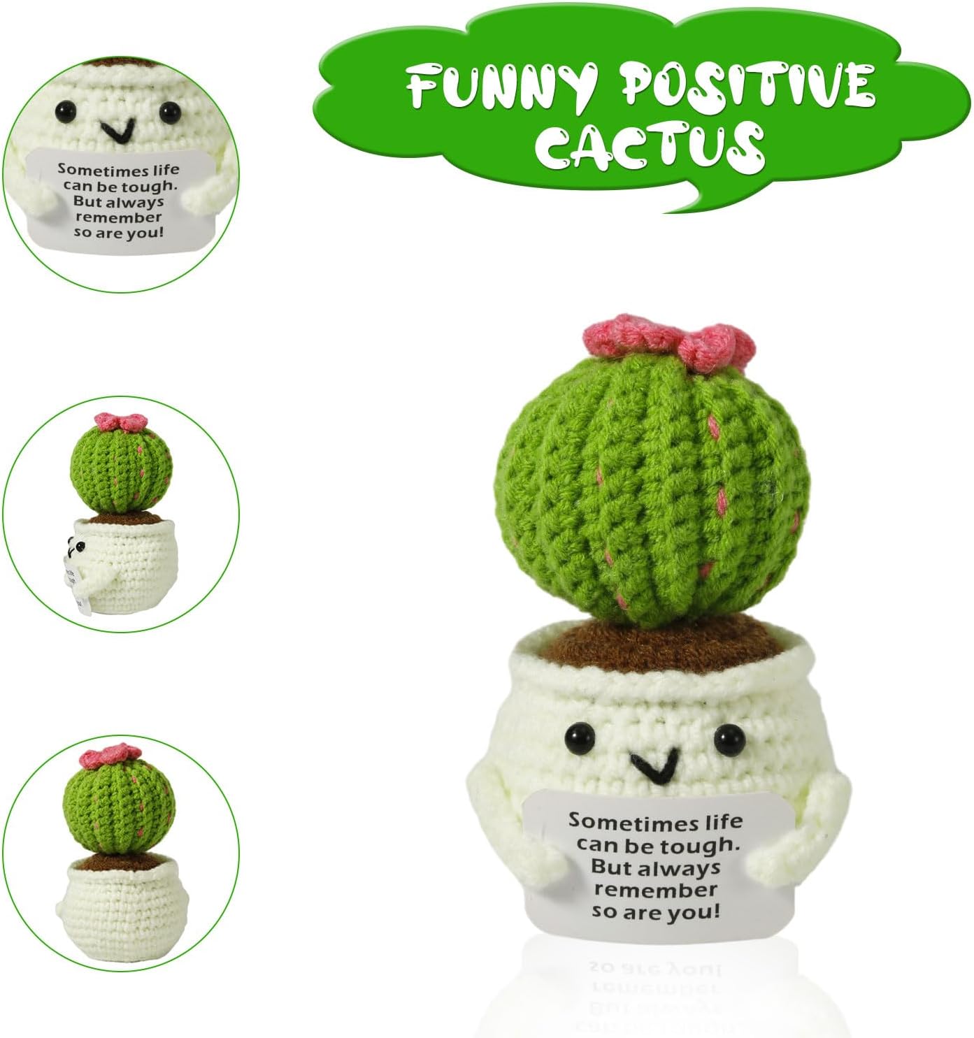 Crochet Potted Plants, Creative Knitted Potted Plants Mini Cute Emotional Positive Succulents Positive Life Potato Doll Ornaments Gifts