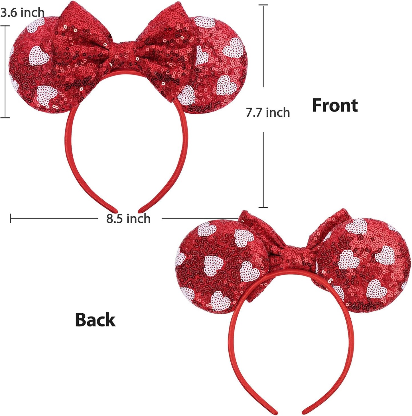 Christmas Mouse Ears Headband, Christmas Ears for Women Adult Kids, Christmas Headband Park Ears Christmas Party Cosplay Costumes Accessories (Ginger)