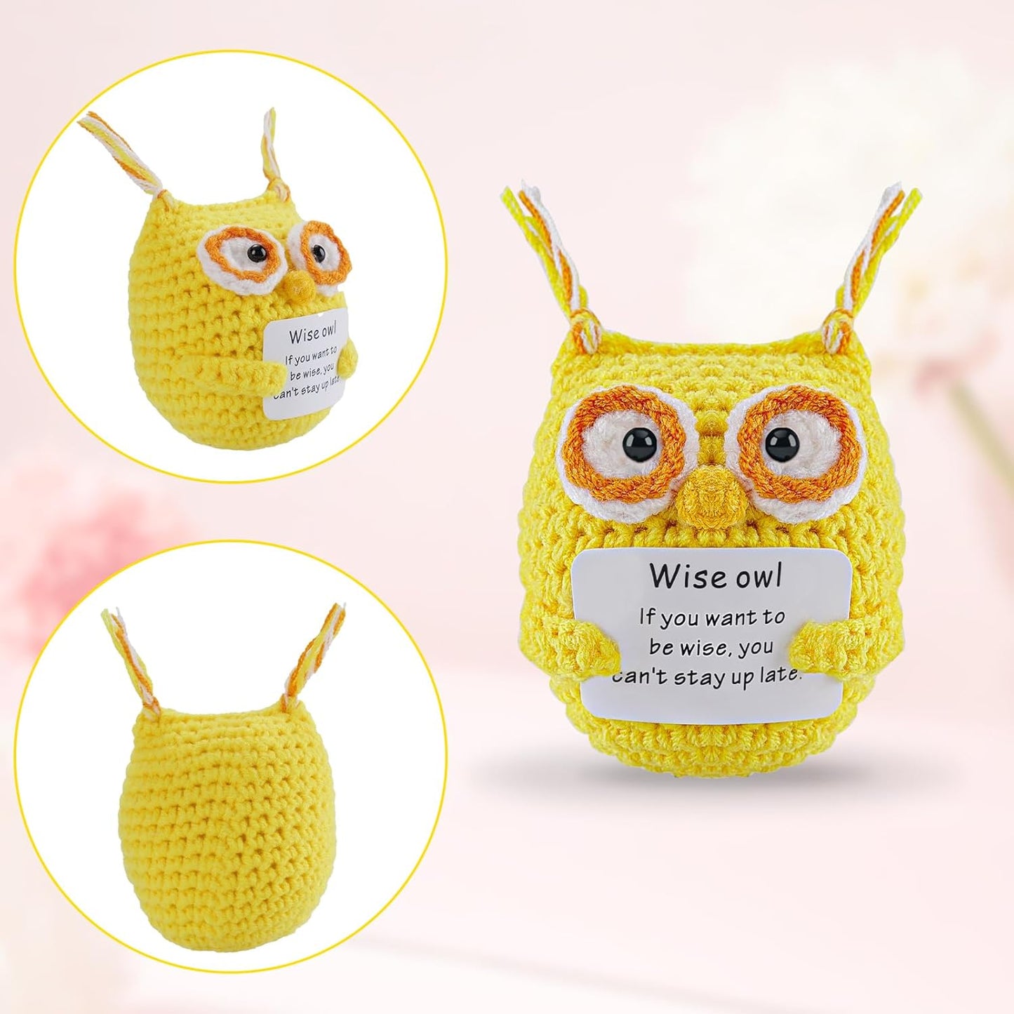 Hoedia Handmade Emotional Pickle Gift, Cucumber Crochet Doll Inspirational Gifts with Cards, Cute Knitted Funny Support Pickle Potato Friend Birthday (Emotional Strawberry)
