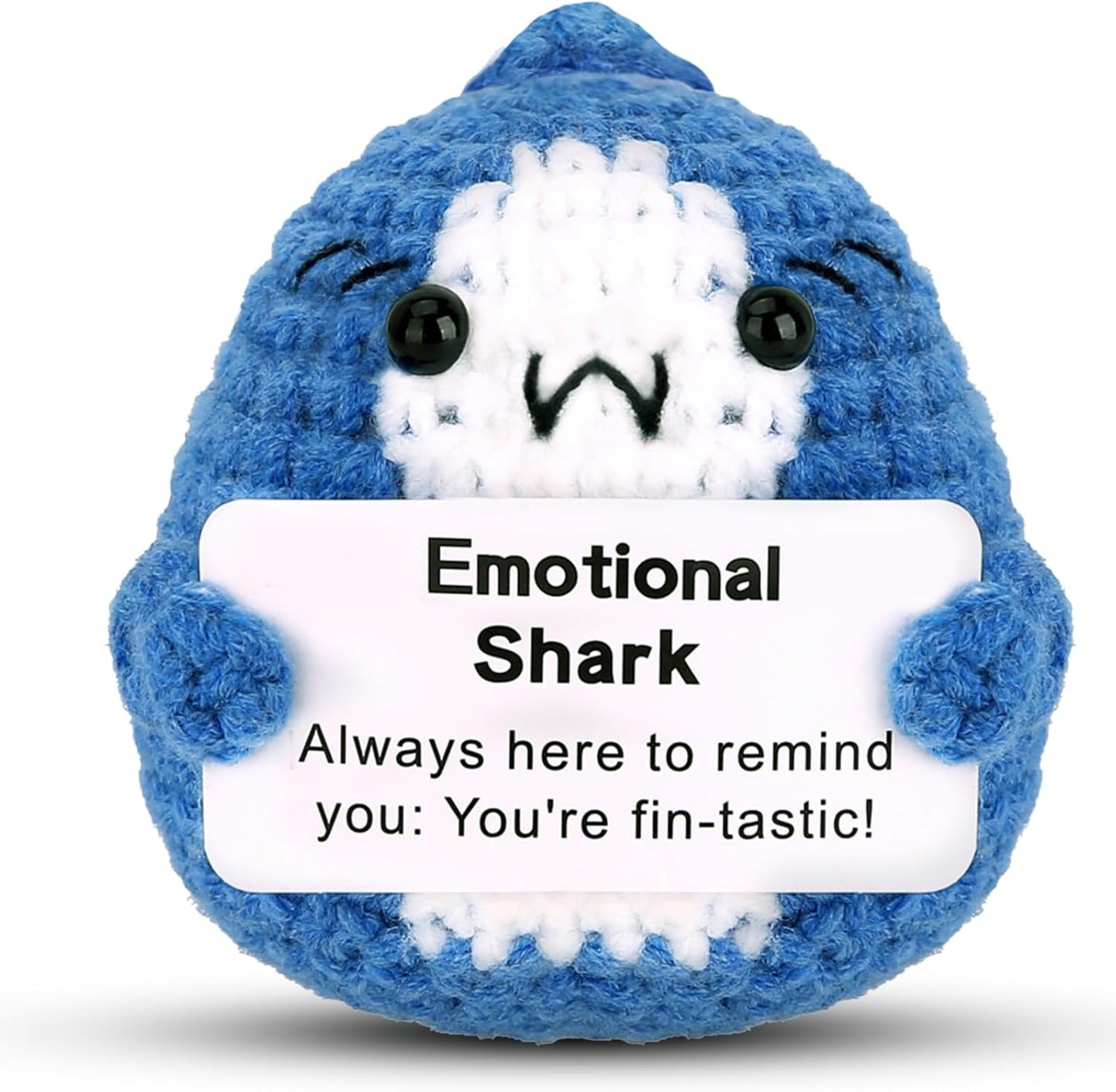 Hoedia Handmade Emotional Pickle Gift, Cucumber Crochet Doll Inspirational Gifts with Cards, Cute Knitted Funny Support Pickle Potato Friend Birthday (Emotional Strawberry)