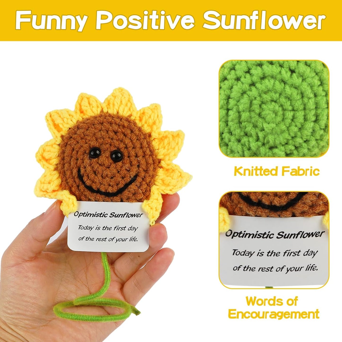Hoedia Handmade Emotional Pickle Gift, Cucumber Crochet Doll Inspirational Gifts with Cards, Cute Knitted Funny Support Pickle Potato Friend Birthday (Emotional Strawberry)